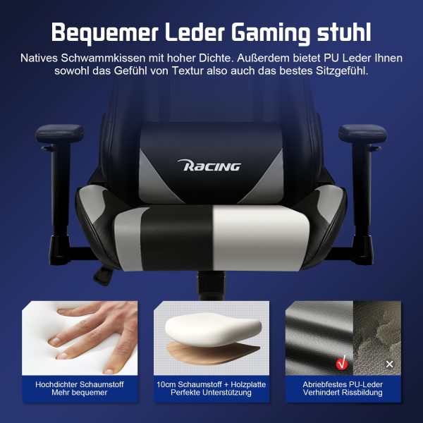 BY038 - Gaming Stuhl, Bürostuhl Ergonomisch mit verstellbare Lendenkissen – Bild 2