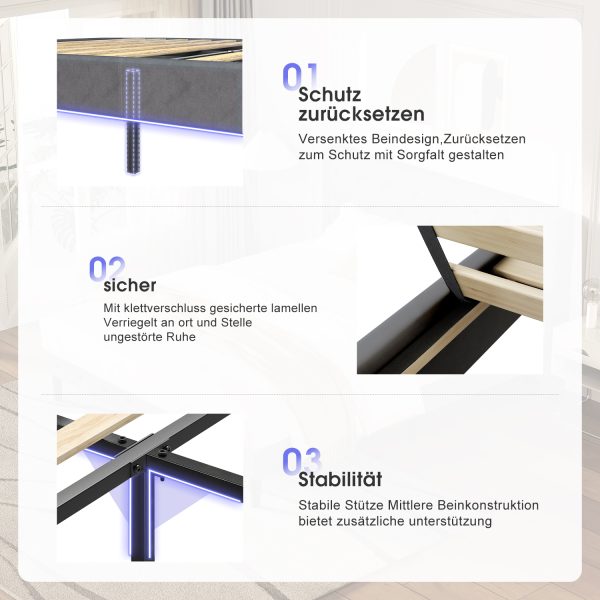 SL329 - Polsterbett Polsterbett Bett 140x200 mit Lattenrost – Bild 4