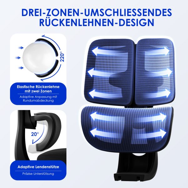 RY297 - Bürostuhl Bürostuhl, Chefsessel, ergonomischer Schreibtischstuhl, atmungsaktiv – Bild 2