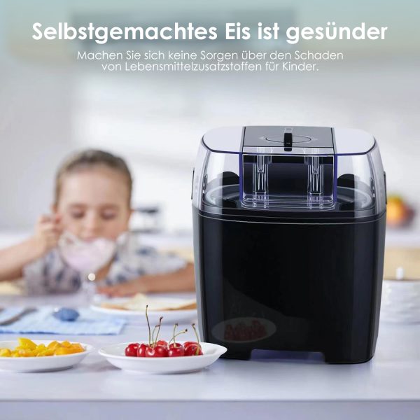 BJL01 - Speiseeisbereiter, Eismaschine, Elektrische Eismaschine Soft Serve Homemade 1.5 L Frozen Yogurt, Sorbet, Gelato – Bild 4