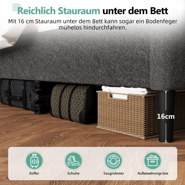 SL299 - Polsterbett 140 x 200 cm Bettgestell – Bild 2