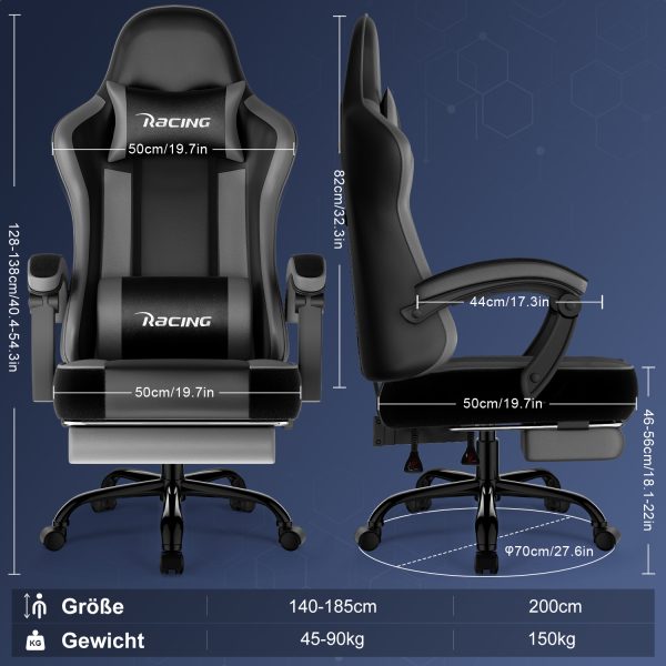 DC201 - Gaming-Stuhl Gaming Stuhl, Bürostuhl Ergonomisch – Bild 3