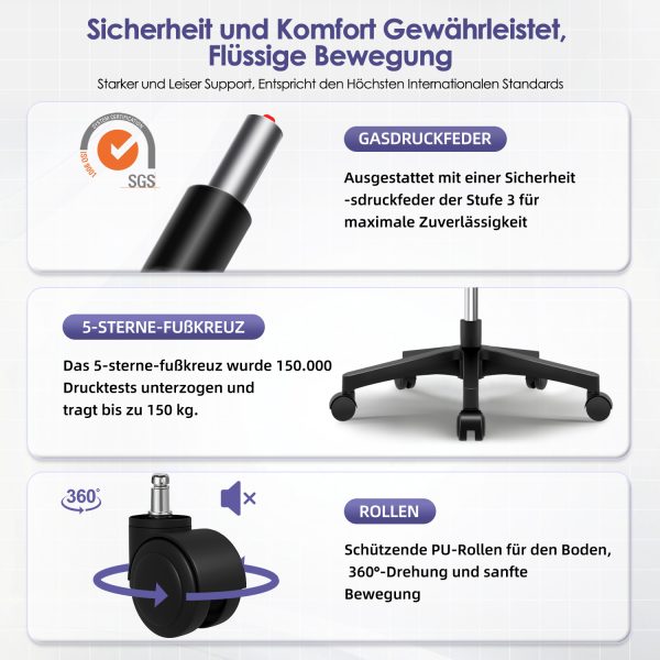HR230 - Bürostuhl Bürostuhl,Chefsessel aus Mesh,Ergonomischer Schreibtischstuhl – Bild 3