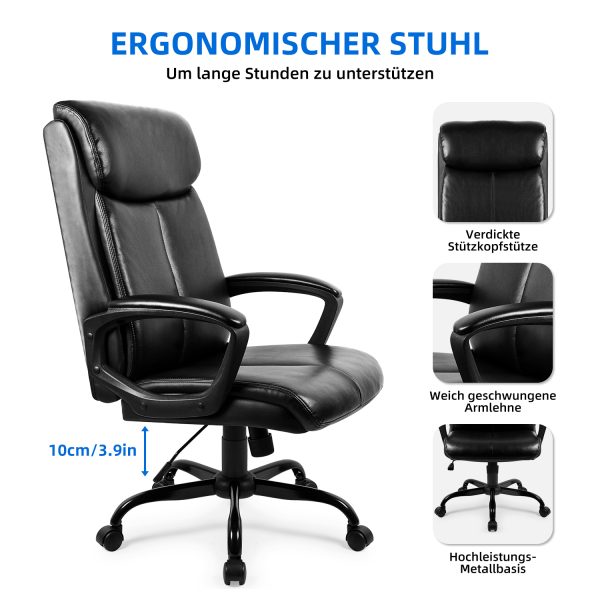 große und hohe Leder Ergonomische Bürostuhl hohe – Bild 2