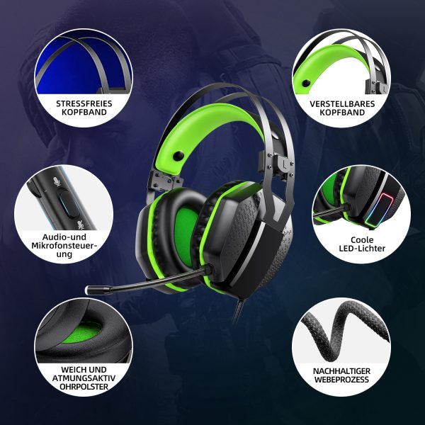 Grünes Gaming-Headset – Bild 2