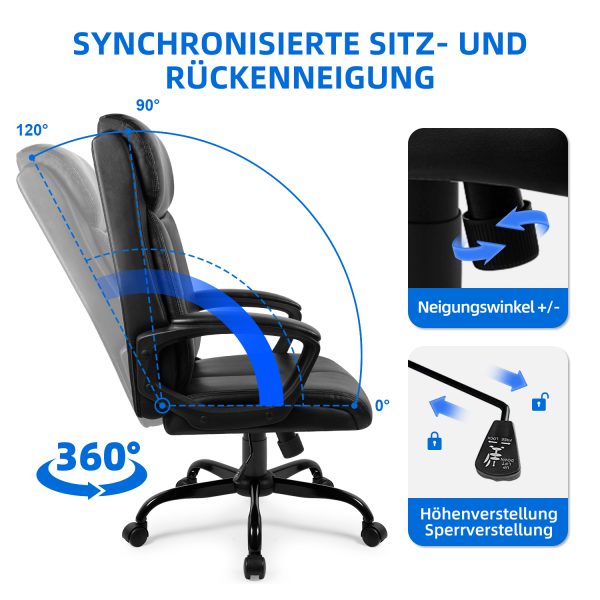 große und hohe Leder Ergonomische Bürostuhl hohe – Bild 4