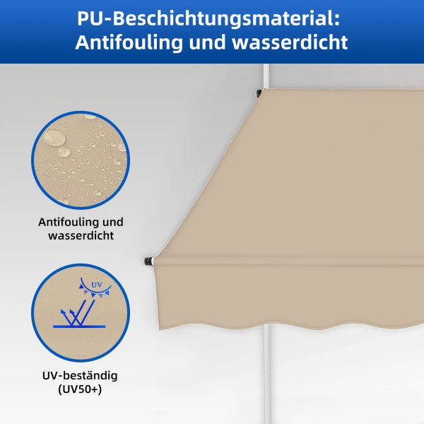 Klemmmarkise Balkon mit Handkurbel – Bild 4